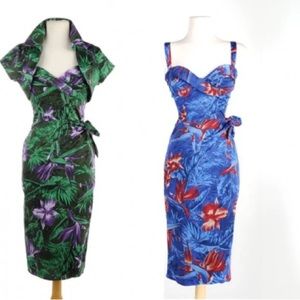 Deadly Dames Malibu tiki dress in green and purple size XL